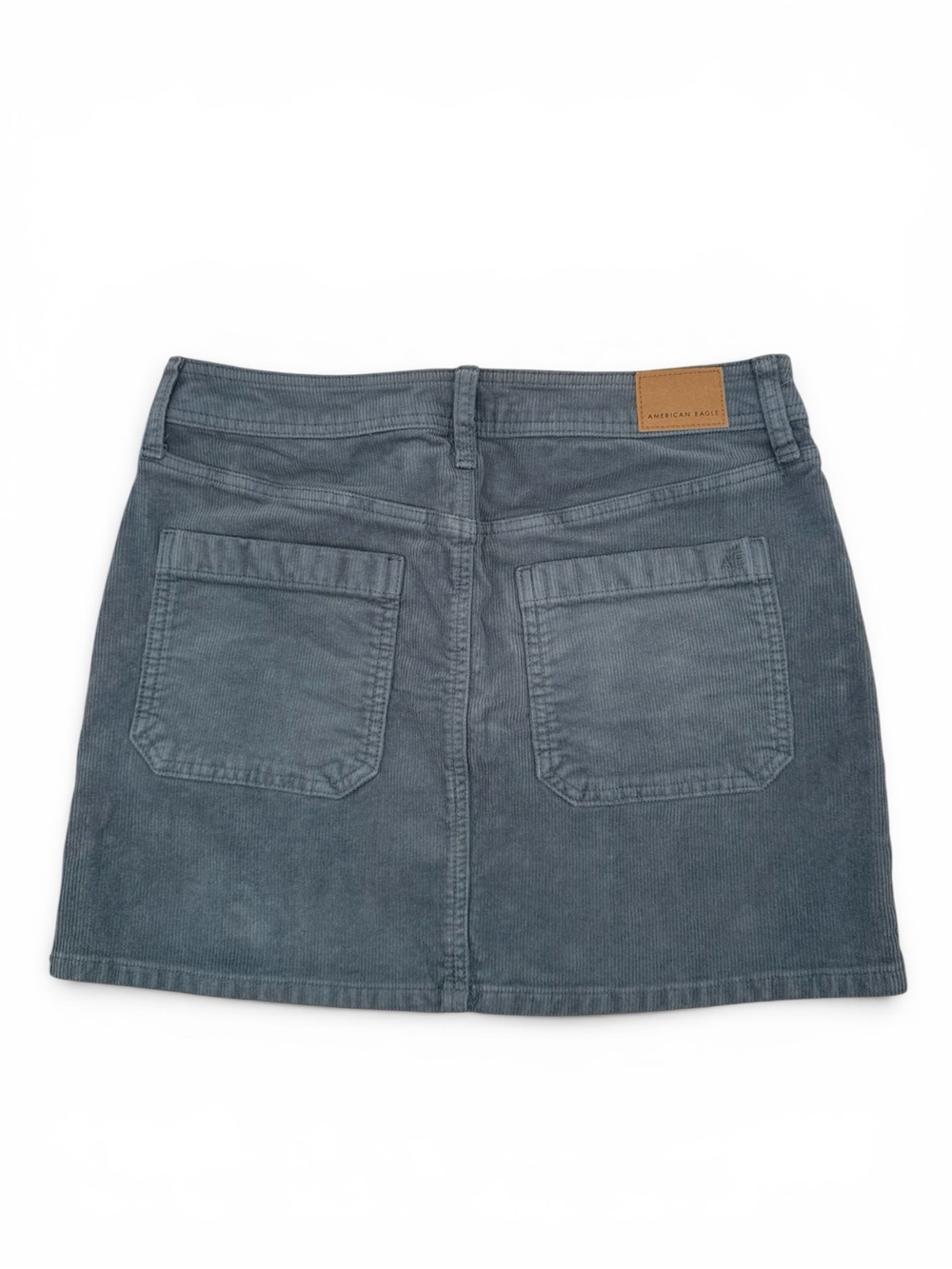 American Eagle Women’s Stormy Blue Corduroy Stretch High Rise Mini Skirt Size 8 - Picture 3 of 8